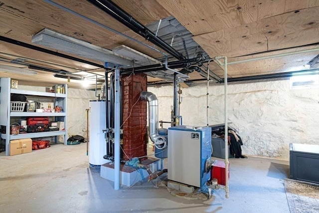 67 Pine St, Milford, MA 01757 - unfinished basement with gas water heater