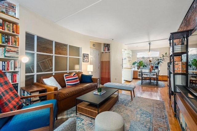 living area featuring wood finished floors