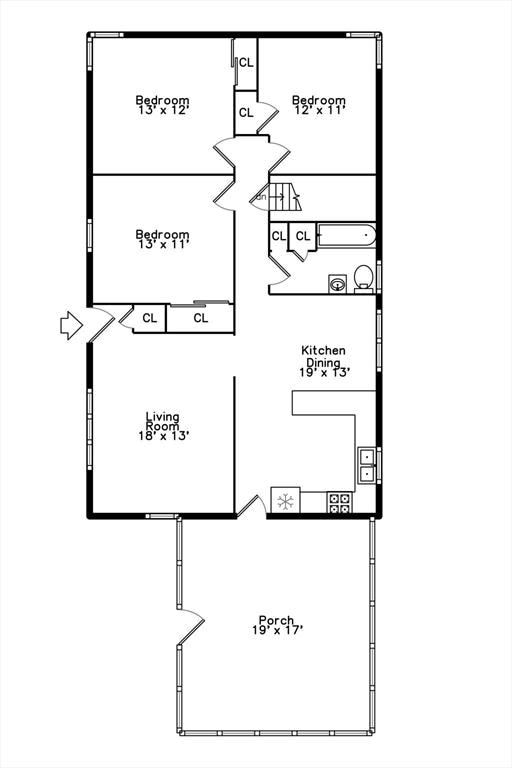 19 Chase St, Taunton, MA 02780 - view of room layout