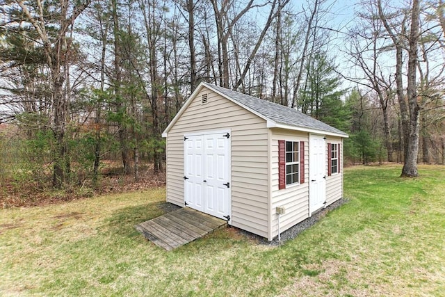 view of shed