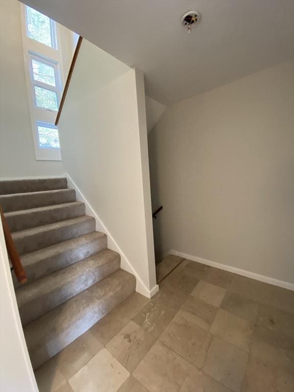 stairs with baseboards