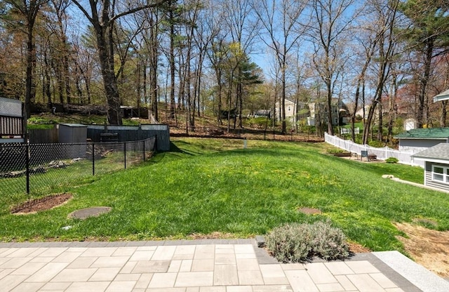 view of yard with fence