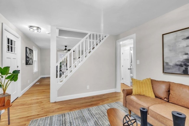 living room featuring wood-type flooring