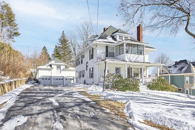 view of front of property with covered porch