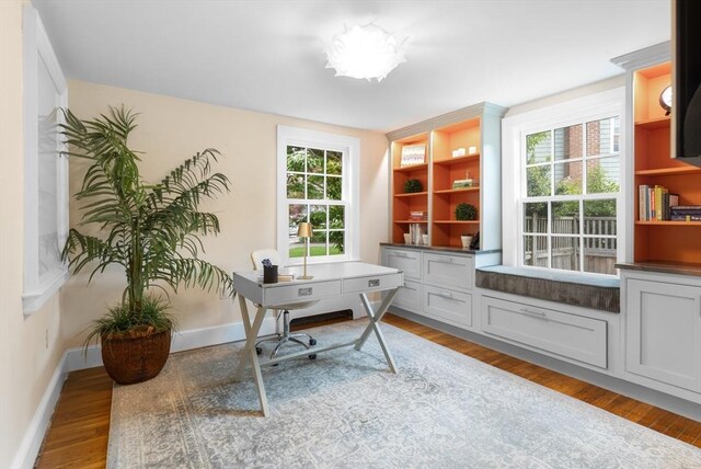 15 Hawthorne Rd, Hingham, MA 02043 - office area with light wood-style flooring and baseboards