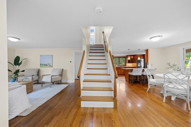 15 Hawthorne Rd, Hingham, MA 02043 - stairs featuring wood finished floors and baseboards