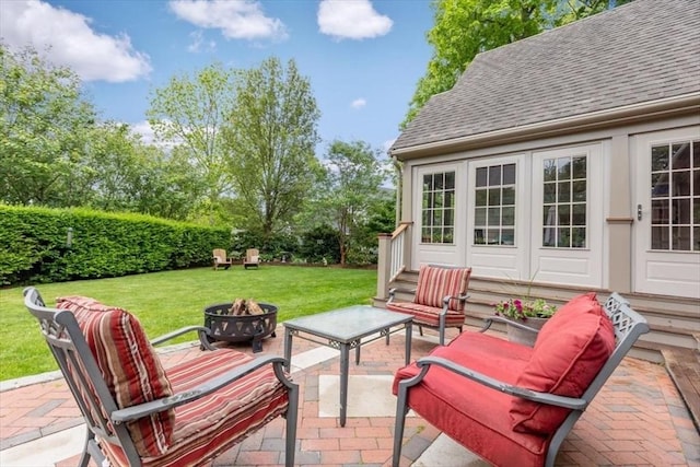 15 Hawthorne Rd, Hingham, MA 02043 - view of patio with a fire pit