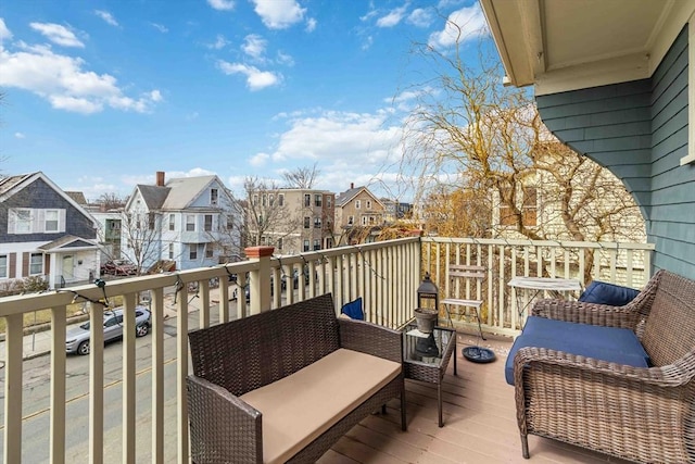balcony featuring a residential view