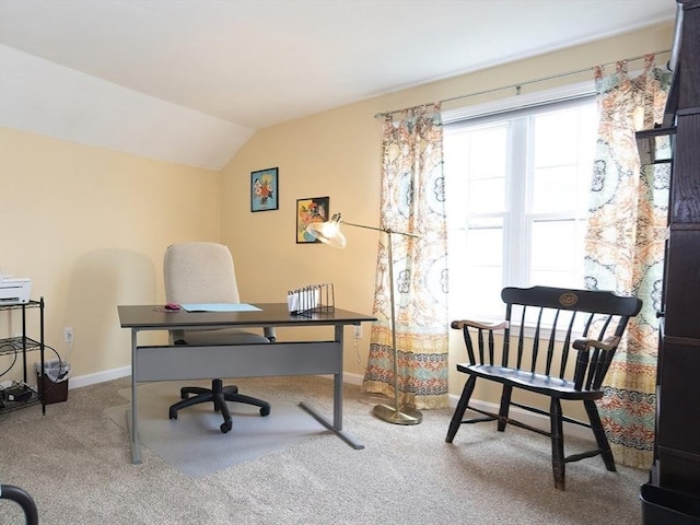 38 Nature View Dr Unit 38, Uxbridge, MA 01569 - home office with carpet flooring and vaulted ceiling