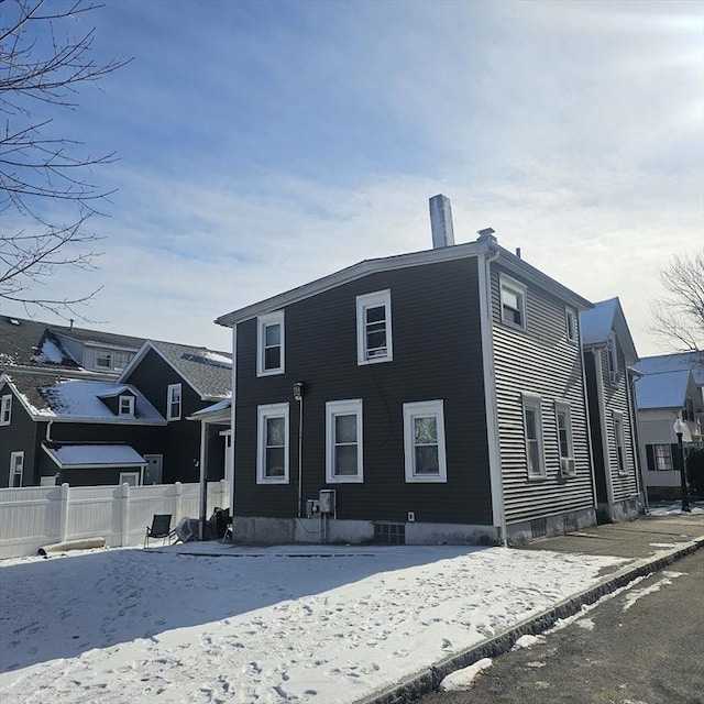 view of snowy exterior