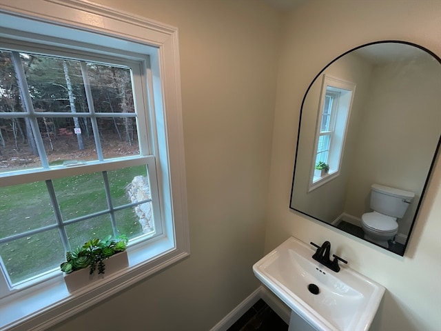 bathroom featuring toilet and sink