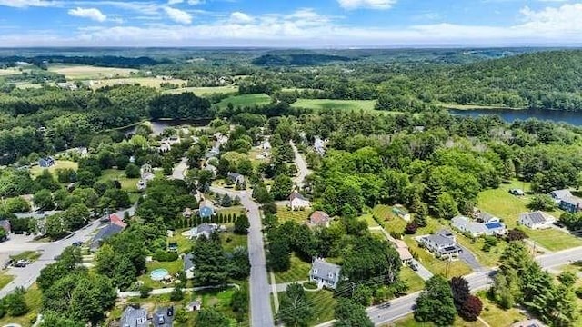 151 Whitehall Rd, Amesbury, MA 01913 - drone / aerial view of a heavily wooded area and a large body of water