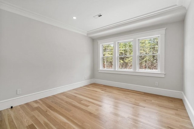 10 Dawson Way, Falmouth, MA 02536 - empty room with baseboards, light wood-style flooring, crown molding, and recessed lighting