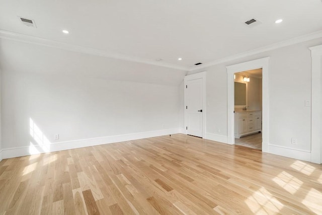 10 Dawson Way, Falmouth, MA 02536 - unfurnished room with light wood-style flooring, baseboards, recessed lighting, and ornamental molding