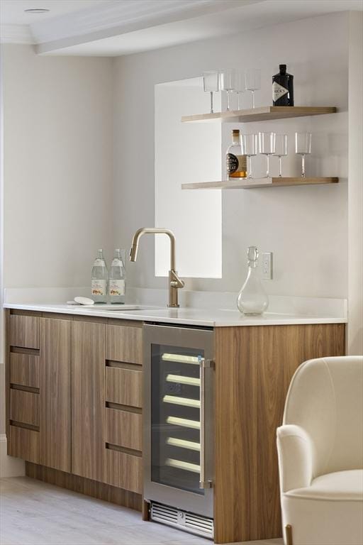 133 Fayerweather St Unit 1, Cambridge, MA 02138 - indoor wet bar with beverage cooler