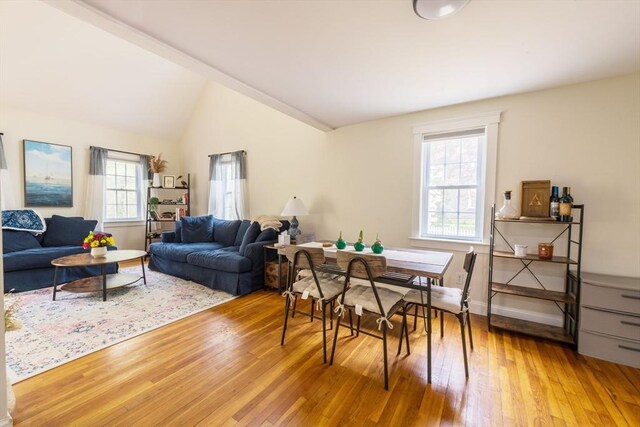 155 Great Marsh Rd, Barnstable, MA 02632 - dining room featuring light wood-style flooring, healthy amount of natural light, and lofted ceiling