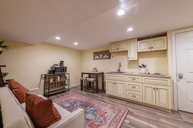 155 Great Marsh Rd, Barnstable, MA 02632 - living room with light wood finished floors, recessed lighting, and baseboards