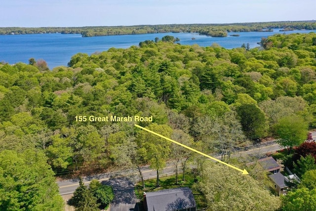 155 Great Marsh Rd, Barnstable, MA 02632 - bird's eye view of a heavily wooded area and a large body of water