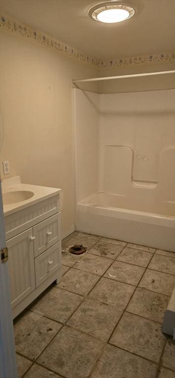 75 Downey Rd, North Brookfield, MA 01535 - bathroom featuring vanity, bathtub / shower combination, and tile patterned floors
