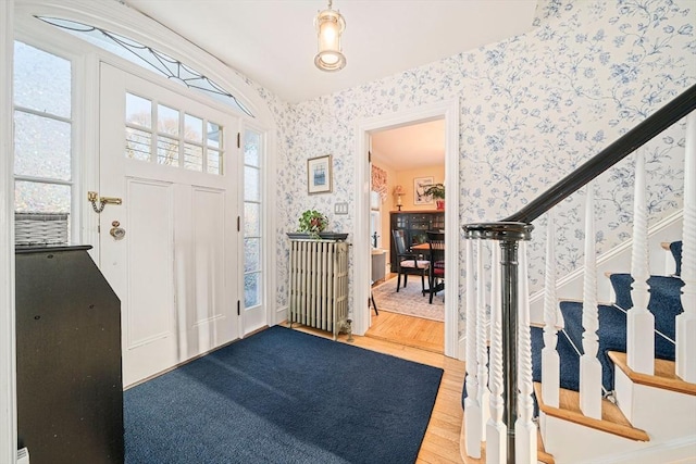 entryway featuring hardwood / wood-style flooring