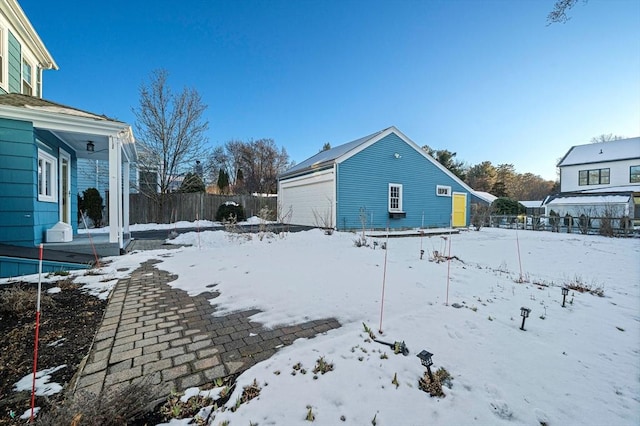 view of snowy yard