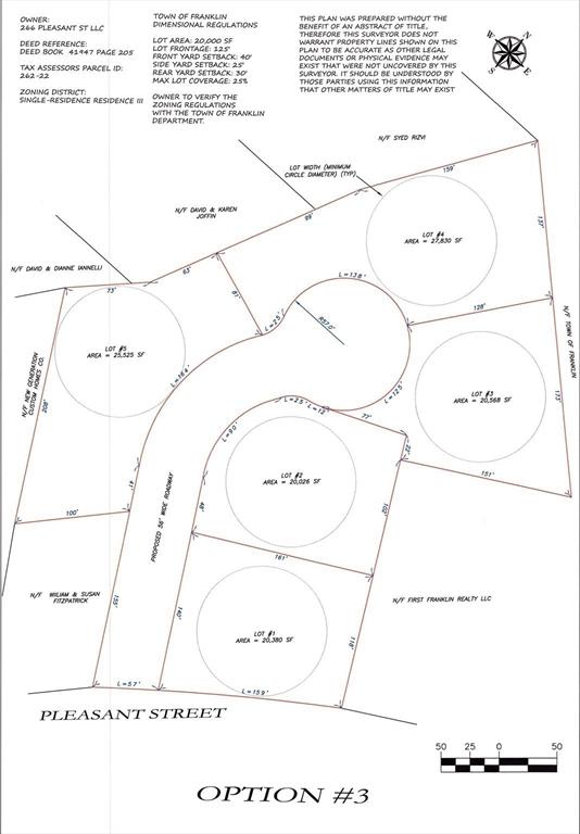 266 Pleasant St, Franklin, MA 02038 - map of parcels