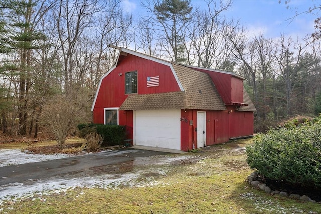 view of garage