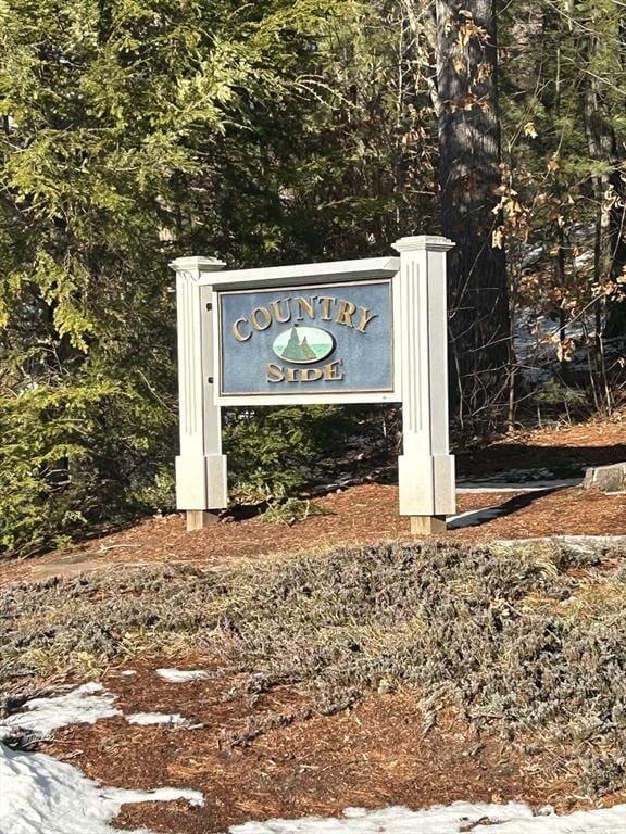 view of community sign