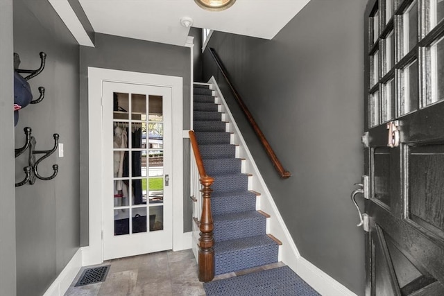 stairs with baseboards