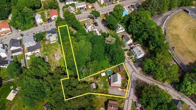 150 Appleton Cir, Fitchburg, MA 01420 - aerial view of residential area with property parcel outlined