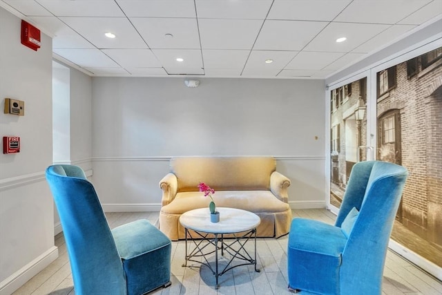 15 River Unit 306, Boston, MA 02108 - sitting room featuring baseboards, recessed lighting, and a drop ceiling
