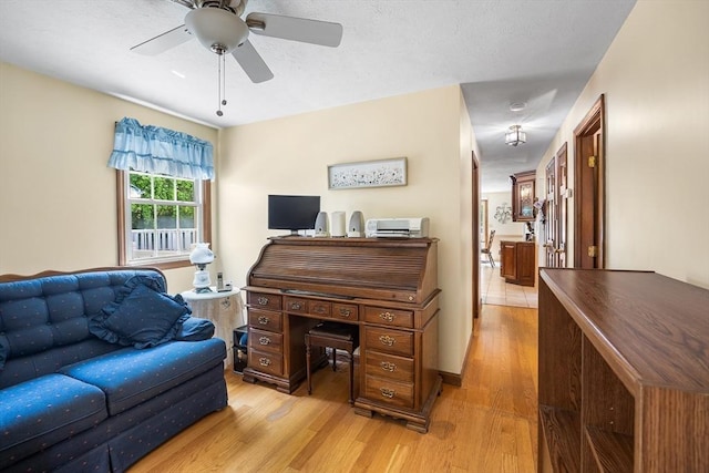 19 K St, Weymouth, MA 02189 - office area with light wood-style flooring and ceiling fan
