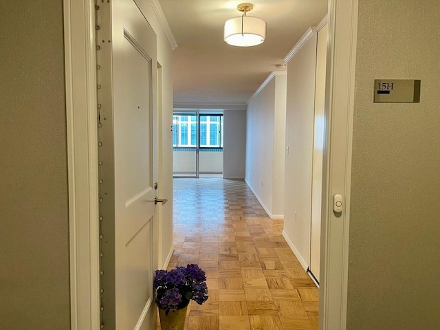 6 Whittier Pl Unit 15H, Boston, MA 02114 - hallway with crown molding and baseboards