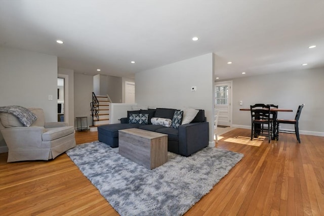 living room featuring hardwood / wood-style floors