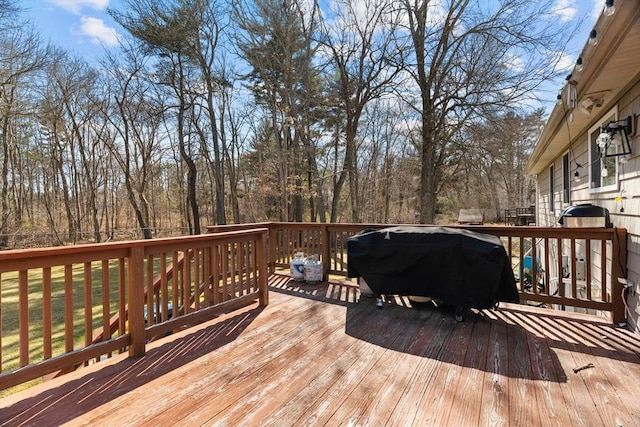 deck featuring area for grilling