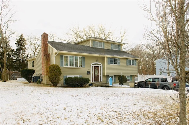 view of front of property featuring central AC unit