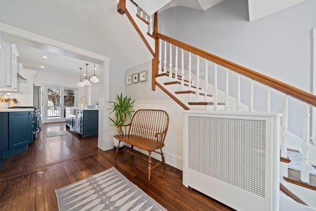 interior space featuring hardwood / wood-style floors and radiator