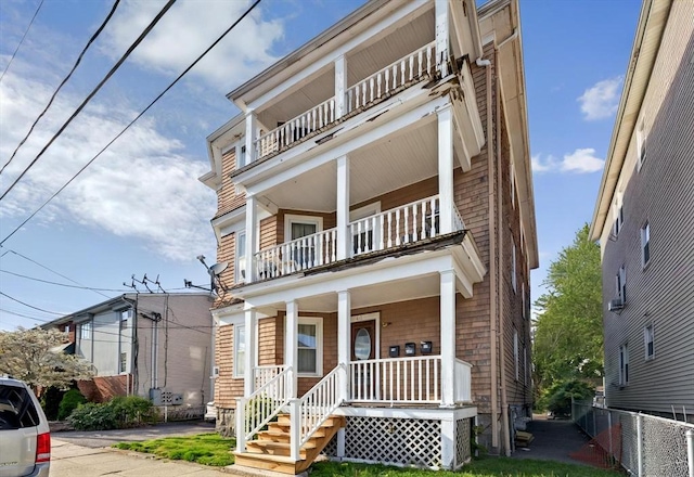 166 Beattie St Unit 2, Fall River, MA 02723 - view of front of home with a balcony and a porch