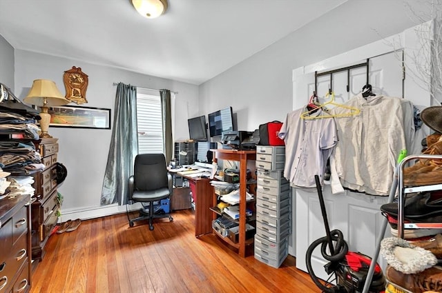166 Beattie St Unit 2, Fall River, MA 02723 - office area with hardwood / wood-style floors and baseboards