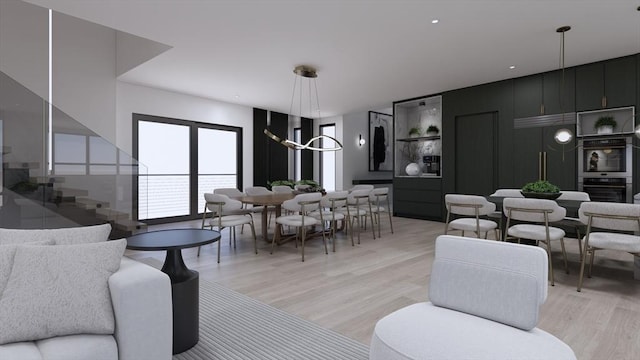 living room featuring light hardwood / wood-style floors