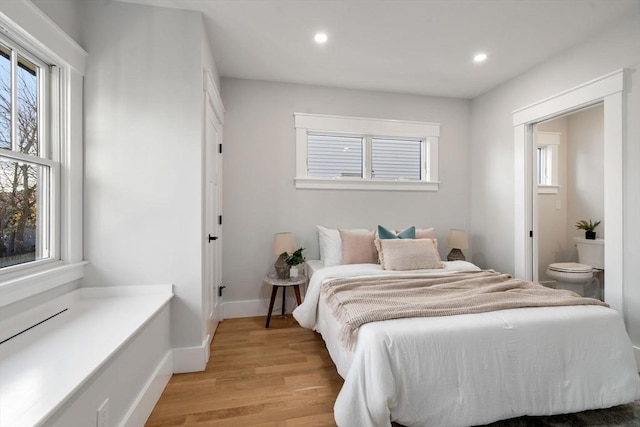 bedroom featuring light hardwood / wood-style floors