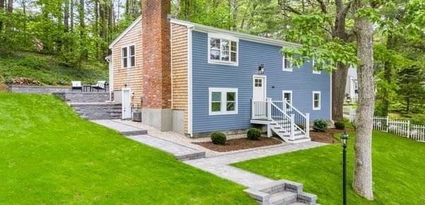 537 S River St, Marshfield, MA 02050 - view of front of house featuring a chimney