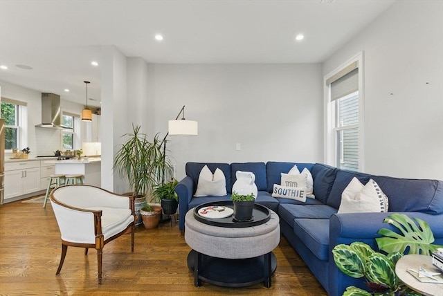1650 Columbia Rd Unit 3, Boston, MA 02127 - living area featuring recessed lighting and wood finished floors