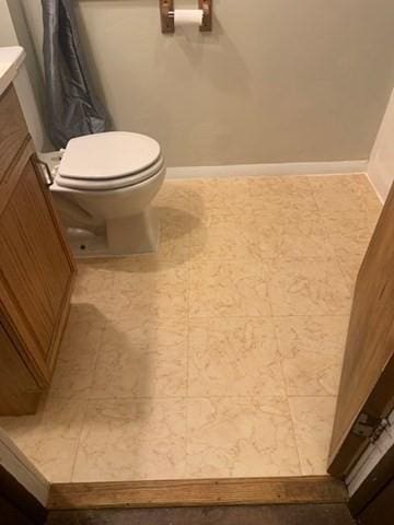 45-47 Middlefield Rd, Chester, MA 01011 - bathroom with vanity, toilet, and baseboards