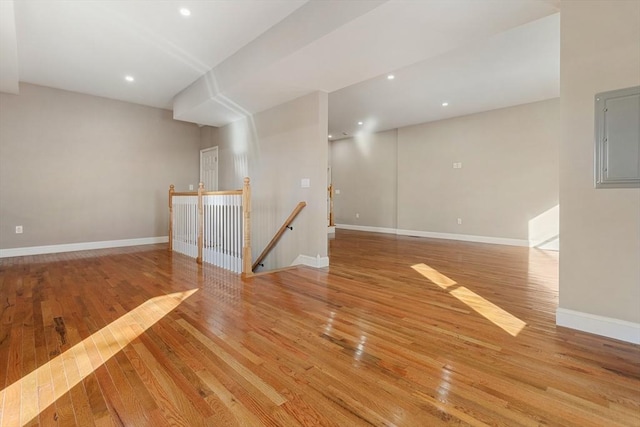 unfurnished room with light hardwood / wood-style floors