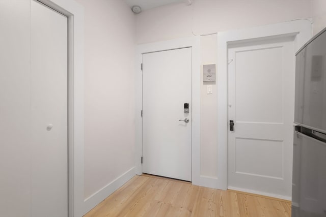 interior space with light hardwood / wood-style flooring