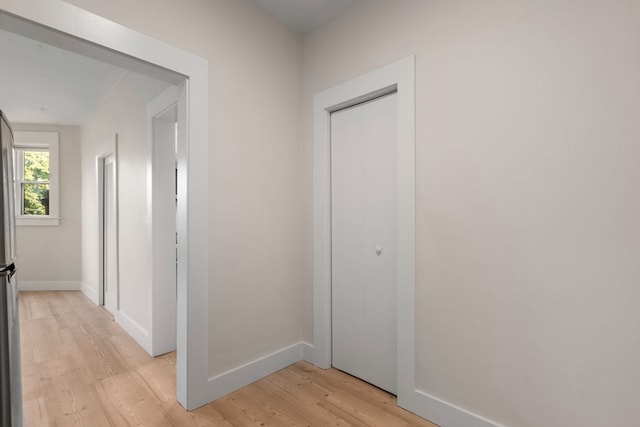 hallway featuring light hardwood / wood-style floors