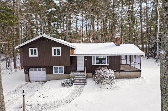 tri-level home with a garage