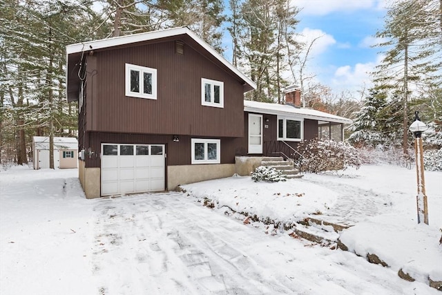 tri-level home with a garage