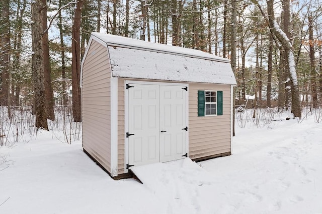 view of snow covered structure